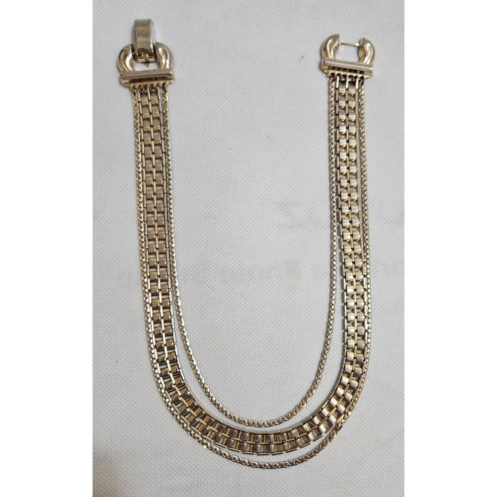 Gold Tone Multi Strand‎ Chain Bracelet Statement Jewelry Fashion Accessory